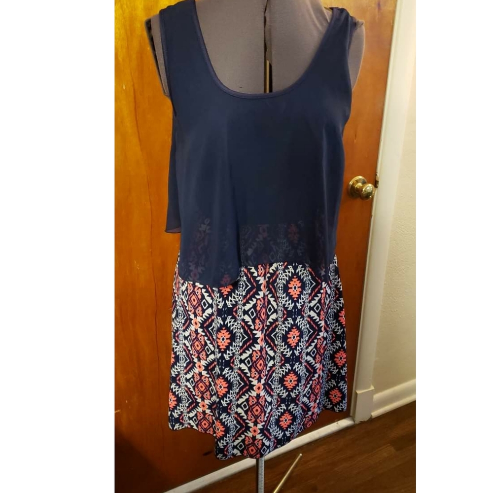 Ruffle Tank Dress | Aztec Print